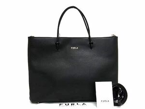 ■新品■未使用■ FURLA フルラ レザー 2WAY クロスボディ ショルダーバッグ ハンドバッグ レディース ブラック系 AV7155