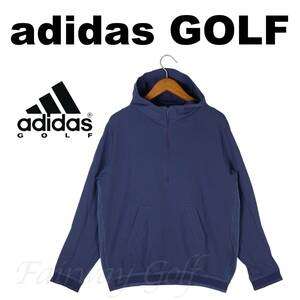 ■【L】定価16,500円 アディダス GOLF ADICROSS ハーフジップジャケット紺■