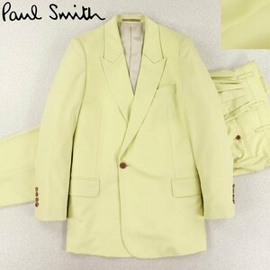 相場価格￥165,000- 美品 日本製 PAUL SMITH ポールスミス メインライン 123100 デザインスーツ セットアップ ライムイエロー M メンズ-