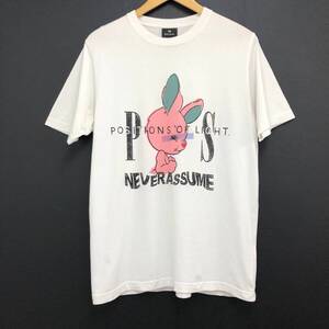 □PS Paul Smith 半袖Tシャツ L 白 ピーエス ポールスミス メンズ Never Assume Rabbit 綿100％ 複数落札同梱OK B240828-1●