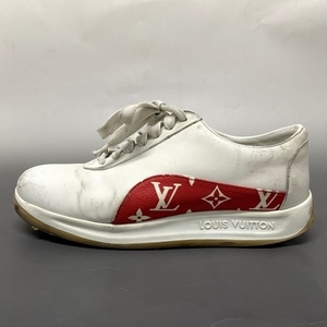 ルイヴィトン LOUIS VUITTON スニーカー 6 1A3EQ5 スポーツスニーカー モノグラムキャンバス×レザー 白×レッド メンズ CL0147 靴