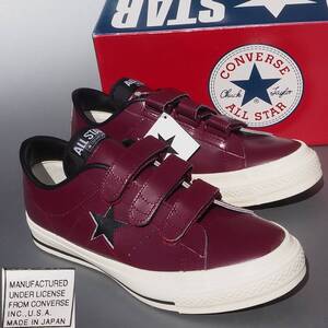 デッド!! 未使用!! 90s US 7 1/2 / 26cm 希少カラー 日本製 converse ONE STAR V-3 OX ワンスター ベルクロ WINE/BLACK