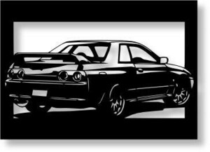 日産(NISSAN) スカイライン R32の切り絵　(2)【A4サイズ】[C4-008]