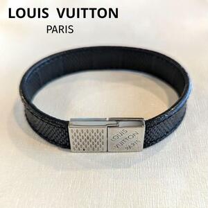 1円～ Louis Vuitton ルイヴィトン ブレスレット ブレスト プルイット ダミエグラフィット ブラック 希少