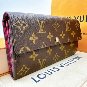 3490【外観極美品】LOUIS VUITTON ルイヴィトン モノグラム レオパード ポルトフォイユ サラ 二つ折り財布 長財布 M60106/CA0141