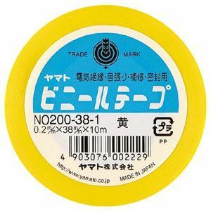 【新品】（まとめ） ヤマト ビニールテープ 幅38mm×長10m NO200-38-1 黄 1巻入 【×10セット】