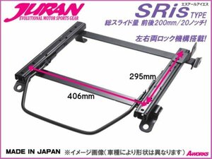 JURAN シートレール SRisタイプ レカロSR6 SR7 SR8 SR11 406mmX295mm /三菱 コルトラリーアート Z27A【助手席側 M252】