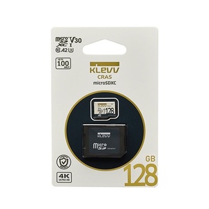 KLEVV microSDXC 128GB マイクロsdメモリ 128G UHS-I U3 V30 A2 100MB/s 4K対応 SD変換アダプター付属 K128GUSD6U3-CA エッセンコアクレ 