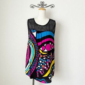 【美品】◆Desigual デシグアルノースリーブ ブラック サイズXL◆61B23J5◆