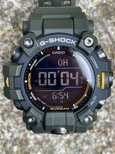 【1円開始】G-SHOCK GW-9500-3JF MUDMAN マッドレジスト トリプルセンサー 二層液晶 薄型モジュール カーボンコアガード構造 薄型・小型化