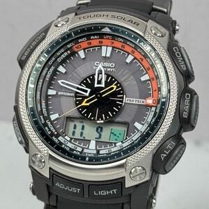 極美品 PROTREK PRW-5000-1JF タフソーラー電波受信 電波ソーラー マルチバンド6 方位.温度.気圧計搭載 トリプルセンサー ブラック