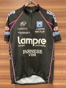 GF886 サンティーニ SMS Santini LAMPRE 半袖 サイクルジャージ L 黒 ※ほつれ