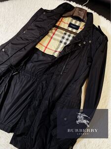 b19超美品【ひと目でオシャレに見える!!】定価14万●BURBERRY LONDON● ジップアップコート バーバリートレンチコート メンズ LL