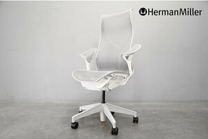 725 極美品 HermanMiller (ハーマンミラー) コズムチェア ハイバック アジアチルト リーフアーム ホワイト×ミネラル デスクチェア24.4万