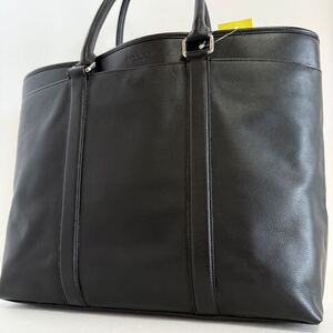 1円~ 未使用級/ 定価10万 コーチ COACH トートバッグ レザー A4可 ブリーフケース ビジネスバッグ 通勤 メンズ ブラック メトロポリタン