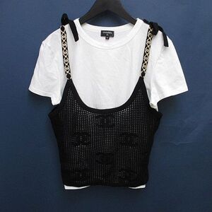 シャネル CHANEL P72150K10356 NA934 プレタポルテ アンサンブル 半袖 Tシャツ カットソー ニットキャミソール CCマーク ココマーク カシミ