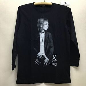 新品 X JAPAN YOSHIKI イラスト ロングTシャツ Lサイズ　エックス　ジャパン　ヨシキ