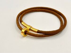 【1円〜】 HERMES エルメス トゥルニ　ブレスレット チョーカー アクセサリー トゥルニス ブラウン×ゴールド レディース 