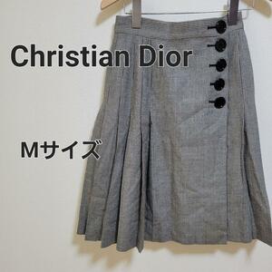 Christian Dior ディオール チェック プリーツスカート Mサイズ