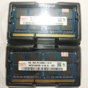 新品未使用 Sk-Hynix　ハイニックス ノートPC用メモリ 8GB(4GBx2) 2Rx8 PC3-8500S DDR3-1066 1.5v　204ピン 送料140円～