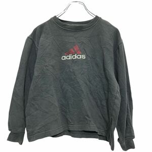 adidas プリントスウェット トレーナー 140 キッズ ダークグレー アディダス 裏起毛 古着卸 アメリカ仕入 a609-6372