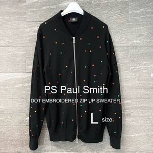 PS Paul Smith DOT EMBROIDERED ZIP WEATER ピーエスポールスミス ドット セーター カーディガン