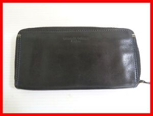 KATHARINE HAMNETT キャサリンハムネット 長財布 ラウンドファスナー 黒 中古 2410★D-1881★