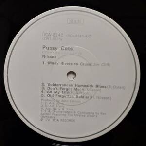 レア PROMO日本盤LP！見本盤 白ラベル！Harry Nilson & John Lennon / Pussy Cats 1974年 RCA-6242 ニルソン ジョン・レノンBEATLES 非売品