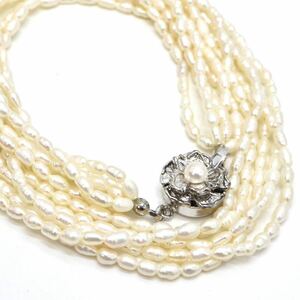 ◆本真珠5連ネックレス◆J 約27.9g 約46.0cm pearl パール jewelry necklace ジュエリー CE0/DA0