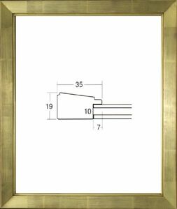 デッサン用額縁 木製フレーム アクリル仕様 7514 八ッ切サイズ ゴールド 金