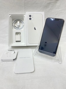 【中古】☆美品☆ Apple iPhone11 64GB SIMフリー 付属品 イヤホン 専用箱 あり Softbank ソフトバンク 白 ホワイト【8054】