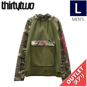 【OUTLET】 THIRTYTWO SIGNATURE TECH HOODIE CAMO Lサイズ サーティツー メンズ スノーボード 撥水パーカー