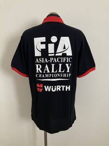 【WURTH】鹿の子ポロシャツ XLサイズ FiA ビッグロゴ ラリー北海道 APRC WRC JRC JAF 普段着 AUTOなど ウルト 未使用 小難品 送料無料