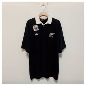 ☆ CANTERBURY/カンタベリー/ラガーシャツ/半袖/ALL BLACKS/スポーツ/ラグビー/サイズL ビッグサイズ 黒