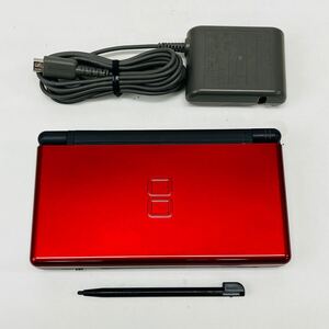 ☆美品・送料230円・1円〜 Nintendo ニンテンドーDS Lite クリムゾンブラック 本体 タッチペン 充電器 セット 任天堂 DSLite GBA 動作品 ⑪