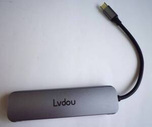 Lvdou USB-C ハブ アダプタ 6-in-1Type-C接続 USBハブ USB-A 2ポート PD充電 4K HDMI MicroSD/SDカードリーダー コンパクト Hub グレー