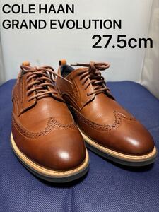 cole haan GRAND EVOLUTION 27.5cm コールハーン　9 1/2 ウイングチップ　 レザーシューズ 革靴 ブラウン ドレスシューズ ビジネスシューズ