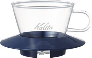 【中古】カリタ Kalita コーヒー ドリッパー ウェーブシリーズ ガラス製 1~2人用 スモーキーブルー WDG-155 #05065