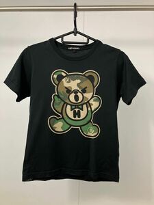 ジョーイヒステリック ヒステリックミニ 迷彩ベアちゃん半袖Tシャツ 黒 Lサイズ 140 美品【兄弟コーデ可能】