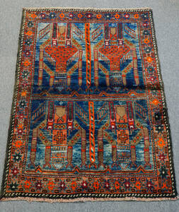 アフガニスタン手織り絨毯 ウール　アクセントラグ　size:124cm× 85cm　stn:584