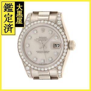 2009年　ROLEX　ロレックス　デイトジャスト　179159NG　ホワイトゴールド　ダイヤベゼル　10Pダイヤ　ホワイトシェル文字盤【200】