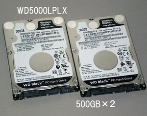 【送料無料】◆Western Digital Black WD5000LPLX 500GB 「２個セット」薄型【即決】C