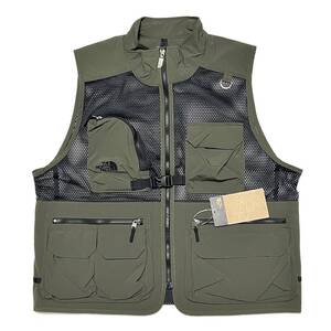 L 新品 ノースフェイス ユーティリティメッシュベスト Utility Mesh Vest メッシュ ベスト キャンプ アウトドア カーキ ギア CAMP