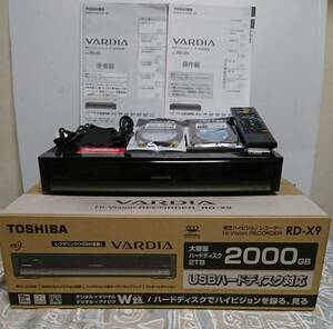 ★元箱付 豪華装備の完動美品 RD機の最高峰 第９代フラッグシップ機 東芝 RD-X9 W録 ダビ10対応 ２TB 専用リモ 取説付 フルメンテ済 代-82