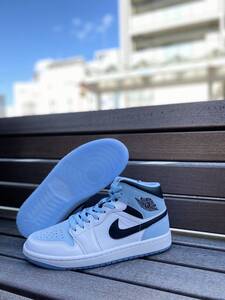 正規品【us14】 NIKE ナイキ AIR JORDAN1 エアジョーダン1 パステル アイスブルー 水色 UNC ノースカロライナ 32cm (AJ100)