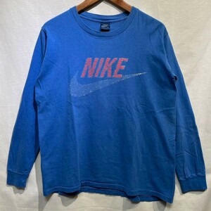 80s NIKE 紺タグ ロングTシャツ USA製 M 綿100 ビンテージ ロンT 長袖 スウォッシュロゴ 90s