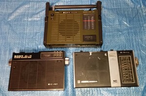 古いラジオ 3点セット まとめ売り ジャンク品 アンティーク ソニー SONY TFM-777 IC-11 ナショナルパナソニック GX ワールドボーイ RF-858