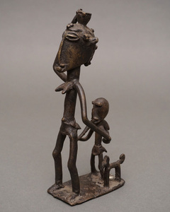 アフリカ　マリ　ドゴン族　真鍮　母子像　No,1　彫刻　アフリカンアート　アフリカ雑貨　人形　オブジェ　立像