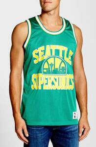 USA正規品 【M】 Mitchell&Ness ミッチェル&ネス NBA メッシュタンクトップ Sonics スーパーソニックス 緑 バスケット ユニフォーム