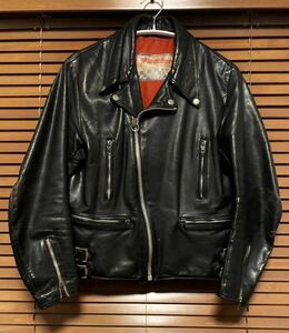 【70’s ヴィンテージ TT LEATHERS UKダブルライダースジャケット】ルイスレザー Lightningタイプ●ENGLAND製●ロッカーズ ロカビリー PUNK